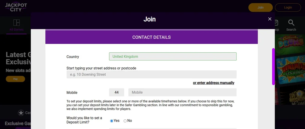 Fill contact details form.